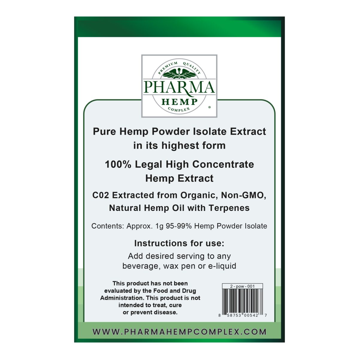 Pharma Hemp Complex CBD Isolate Powder / CBD Crystalline - Image 3